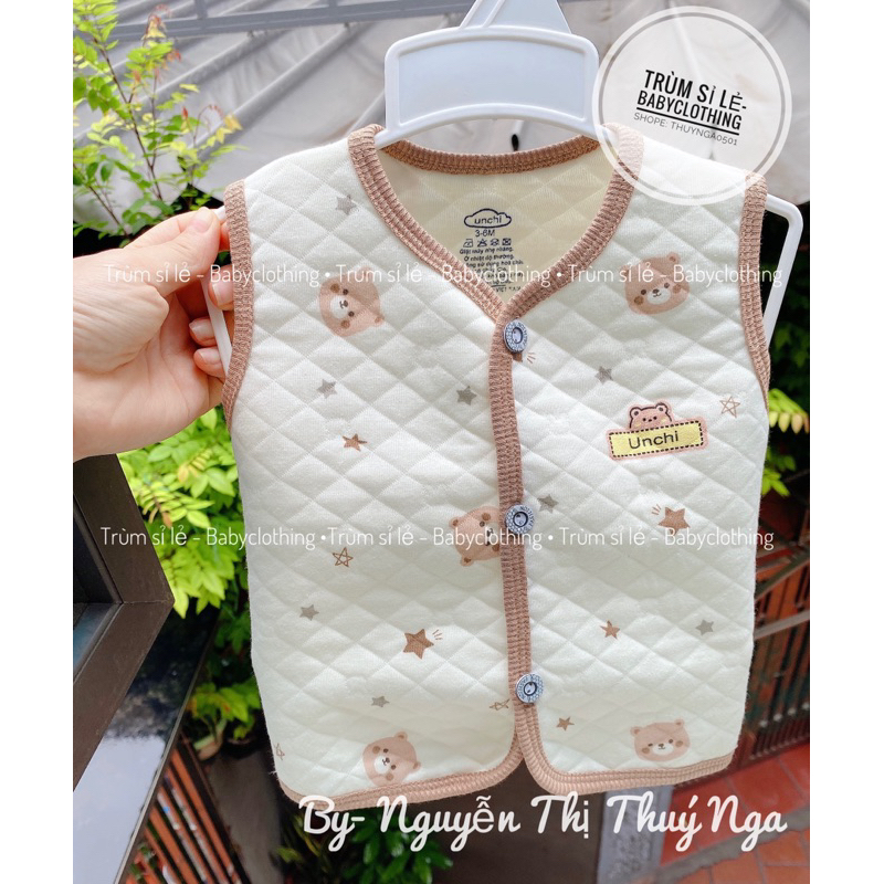 Áo gile Trần bông mềm mịn cho bé sơ sinh