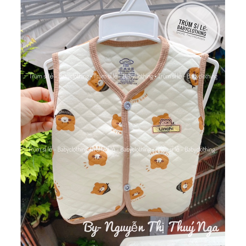 Áo gile Trần bông mềm mịn cho bé sơ sinh