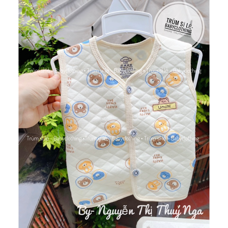 Áo gile Trần bông mềm mịn cho bé sơ sinh