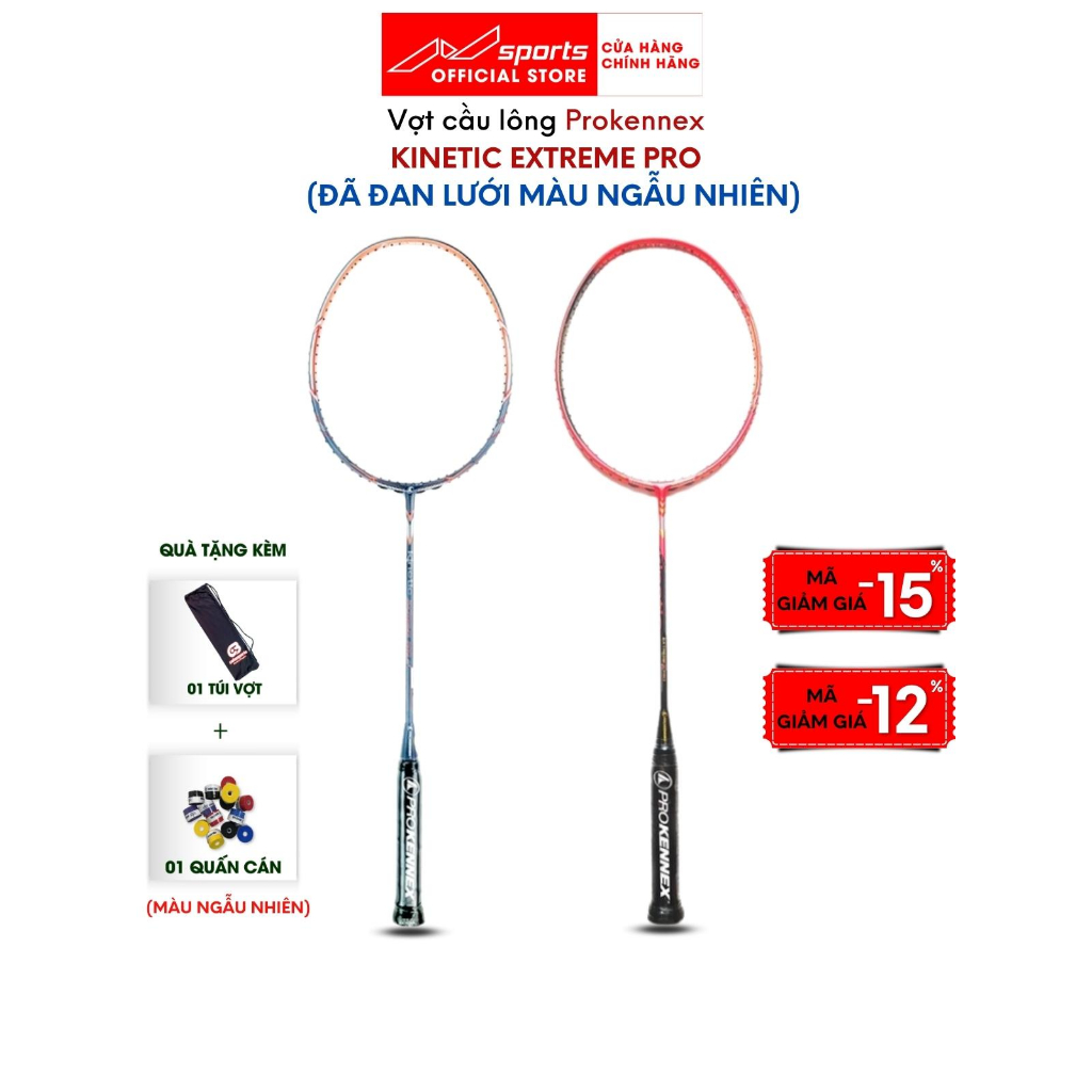 Vợt cầu lông rẻ nhất thị trường Prokennex Kinetic Extreme Pro chuyên công carbon cao cấp chính hãng bảo hành 9 tháng