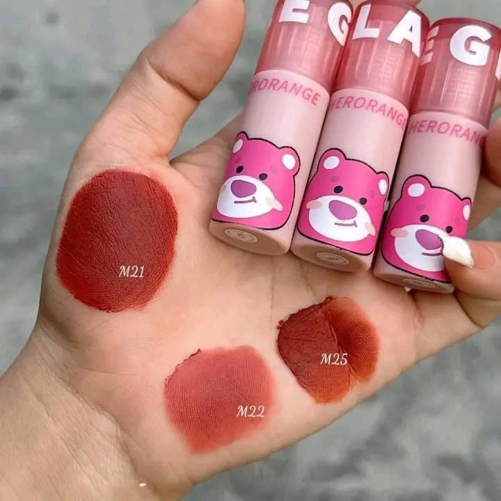 Son kem Herorange gấu dâu siêu lì chống dính cốc