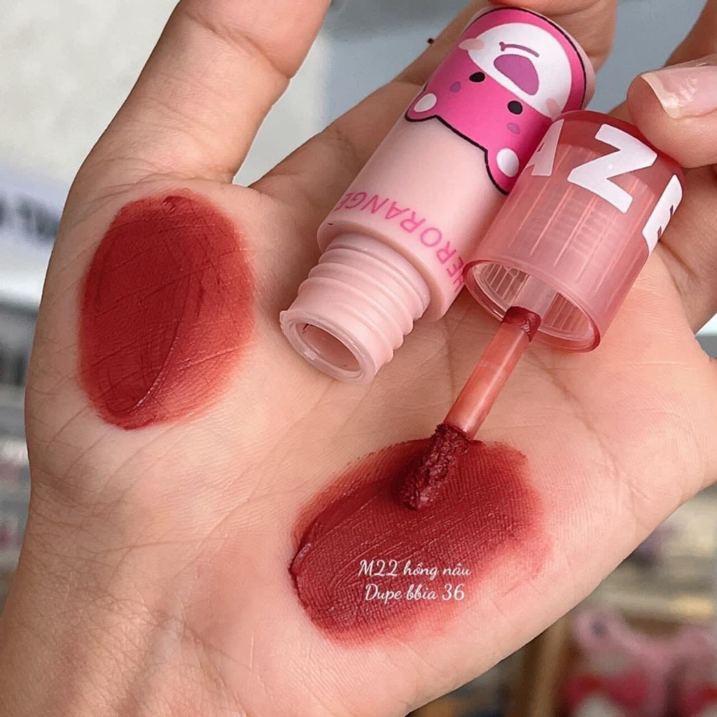 Son kem Herorange gấu dâu siêu lì chống dính cốc