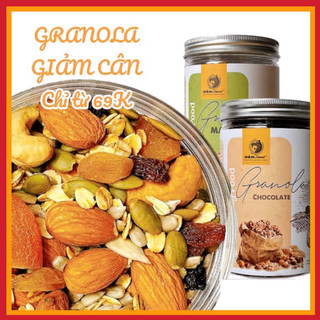 Ngũ cốc granola, granola siêu hạt ngũ cốc ăn kiêng M&M Harvest nướng mật ong không đường 500g