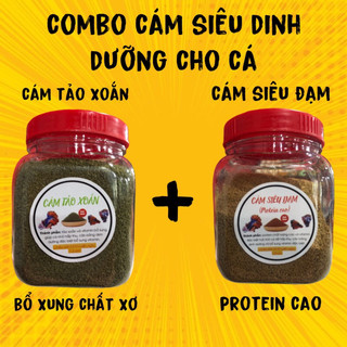 Cám siêu đạm - Cám tảo xoắn combo giúp cá phát triển toàn diện tăng size tăng màu tăng sức đề kháng cho cá 7m,betta...