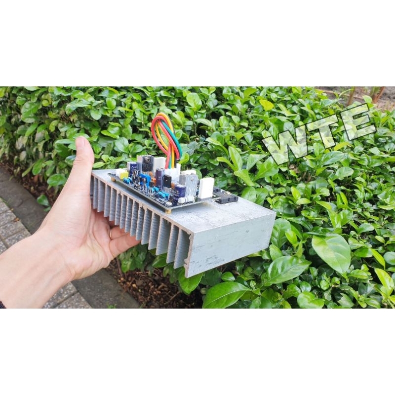 Mạch công suất 4 sò 1 kênh nhôm cánh ráp sẵn mạch+nhôm+sò+jack nguồn