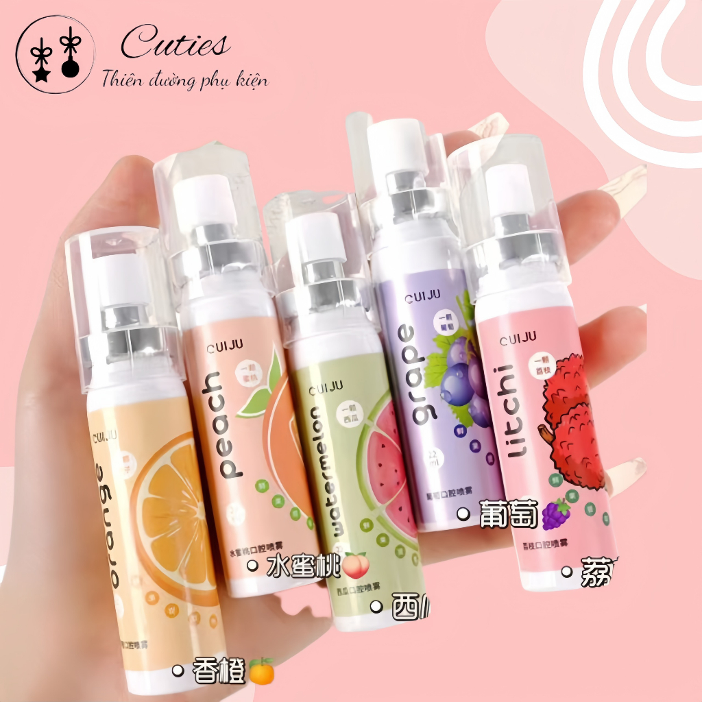 Xịt Thơm Miệng CUIJU Hoa Quả, Hương Trái Cây Thơm Mát Dài Lâu