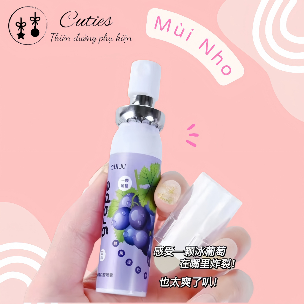 Xịt Thơm Miệng CUIJU Hoa Quả, Hương Trái Cây Thơm Mát Dài Lâu