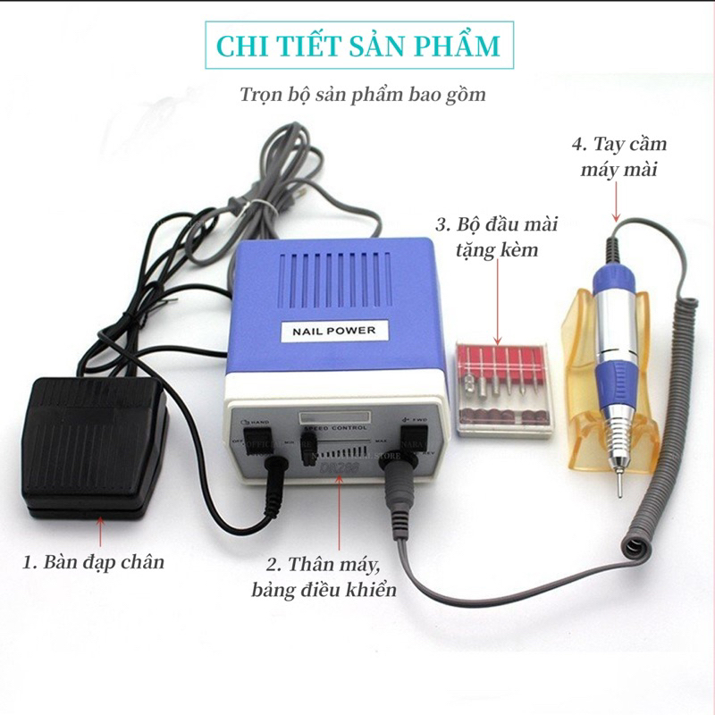 Máy Mài Cắm Điện DR-288 Chính Hãng - Máy Bào Móng Kèm Bàn Đạp Chân Chuyên Dụng Nail