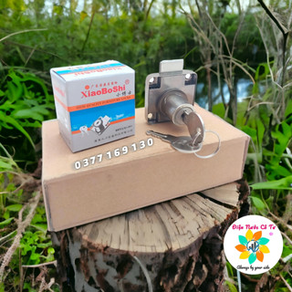 Khóa tủ vuông xi trắng hiệu Xiaoboshi - ổ khóa hộc tủ - tủ cabinet - Cửa tủ dầy: từ 1 - 2,5cm