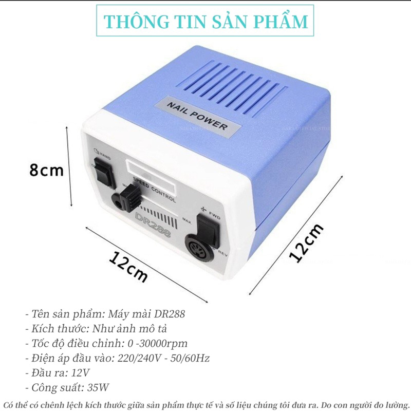 Máy Mài Cắm Điện DR-288 Chính Hãng - Máy Bào Móng Kèm Bàn Đạp Chân Chuyên Dụng Nail