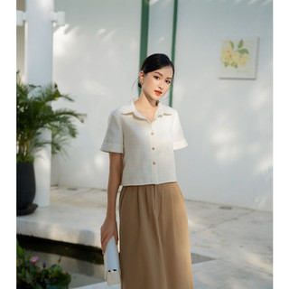 Olv - áo greta button shirt