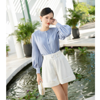 Olv - áo mina pleated shirt
