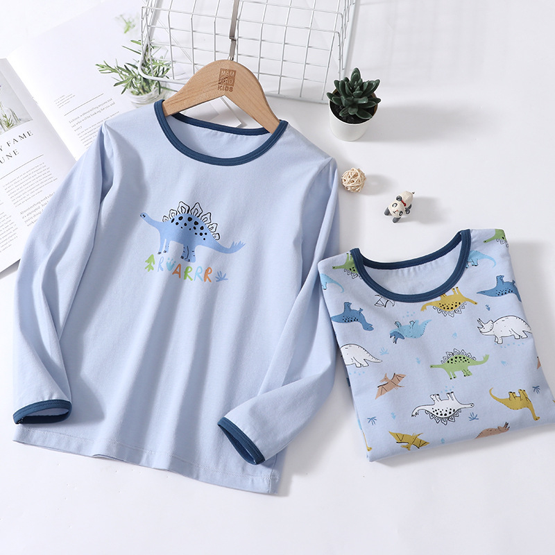 Set 2 Áo Thun Cổ Tròn Dài Tay Thu Đông Cho Bé Trai MAM DAD KIDS