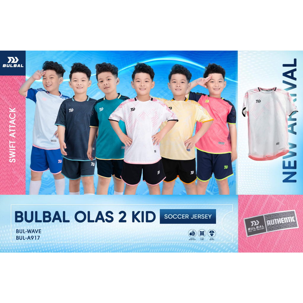 [ NEW ] Quần áo trẻ em,Bộ Quần áo bóng đá trẻ em Bulbal Olas 2 KID - Chất thun lạnh cao cấp