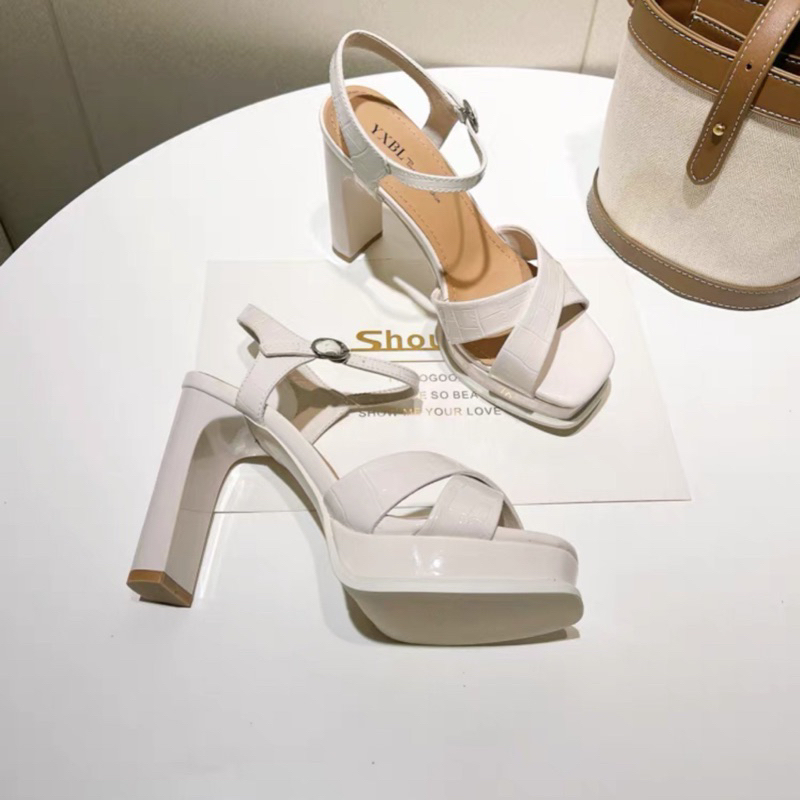 Sandal đế đúp   da thật cao cấp gót 10cm mẫu mới 2023