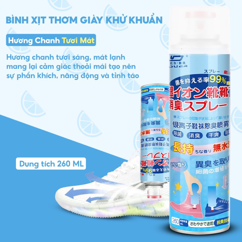 Chai xịt khử mùi hôi giày dép chống hôi chân Mai Lê Sport
