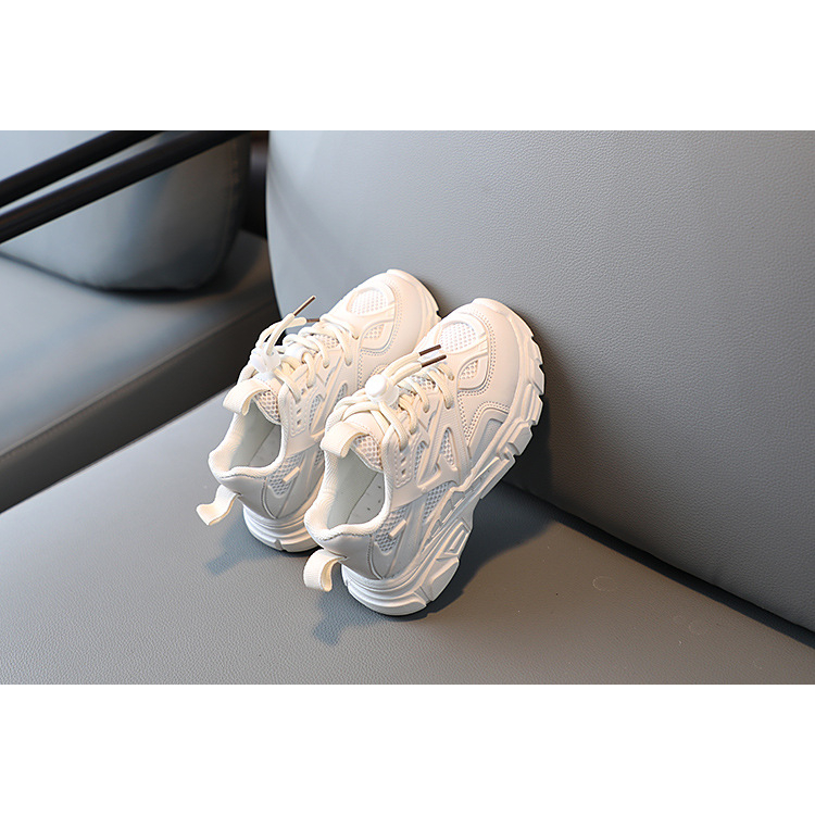 Giày Thể Thao Hai Màu Trắng-Đen Cho Bé Trai/Gái Siêu Nhẹ, Đế Chống Trơn, Dễ Phối Đồ-Thoáng khí