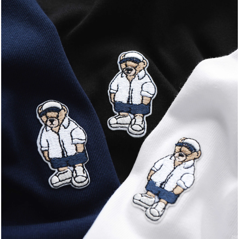 Áo thun nam ICDN Bear Embroidery chất Cotton thoáng mát co giãn linh hoạt - ATID0250