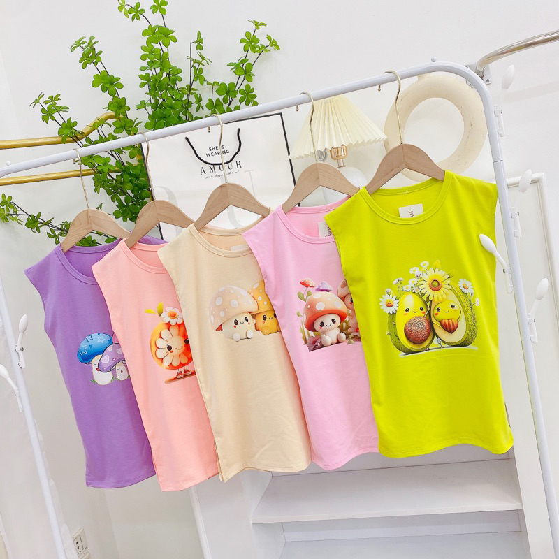 12-22kg Váy cotton dáng xuông in hình 5D siêu ngộ nghĩnh