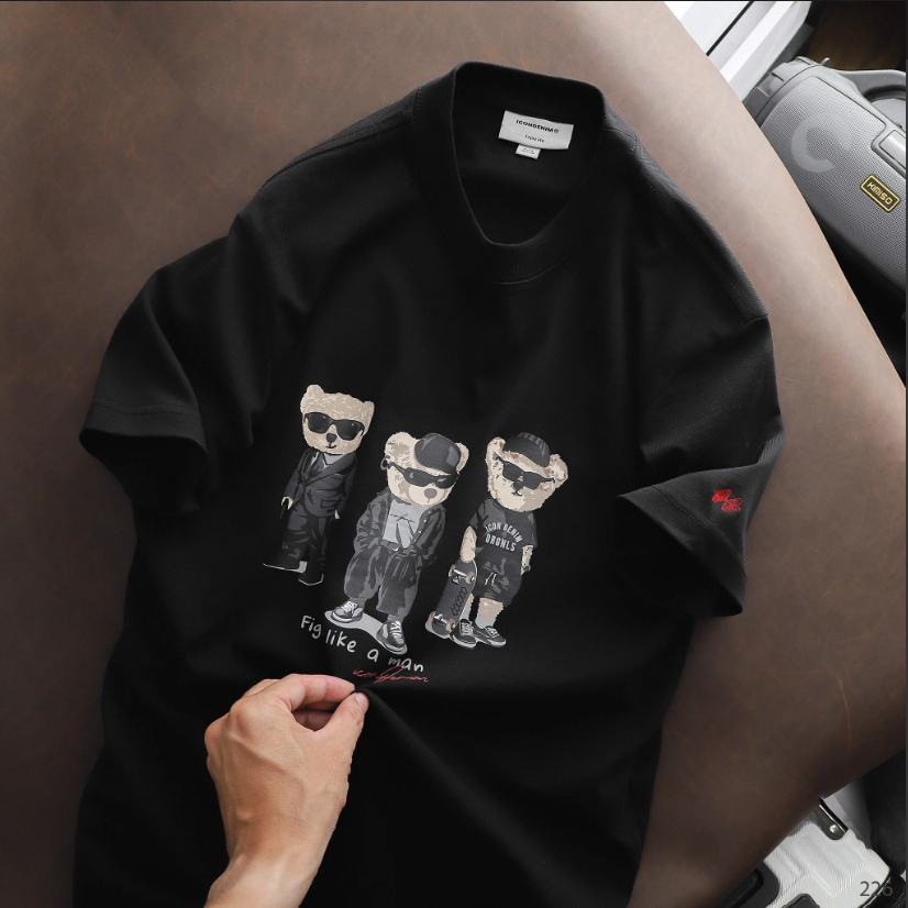 Áo thun nam ICDN Teddy Bear Team chất Cotton mát co giãn tối ưu - ATID0226