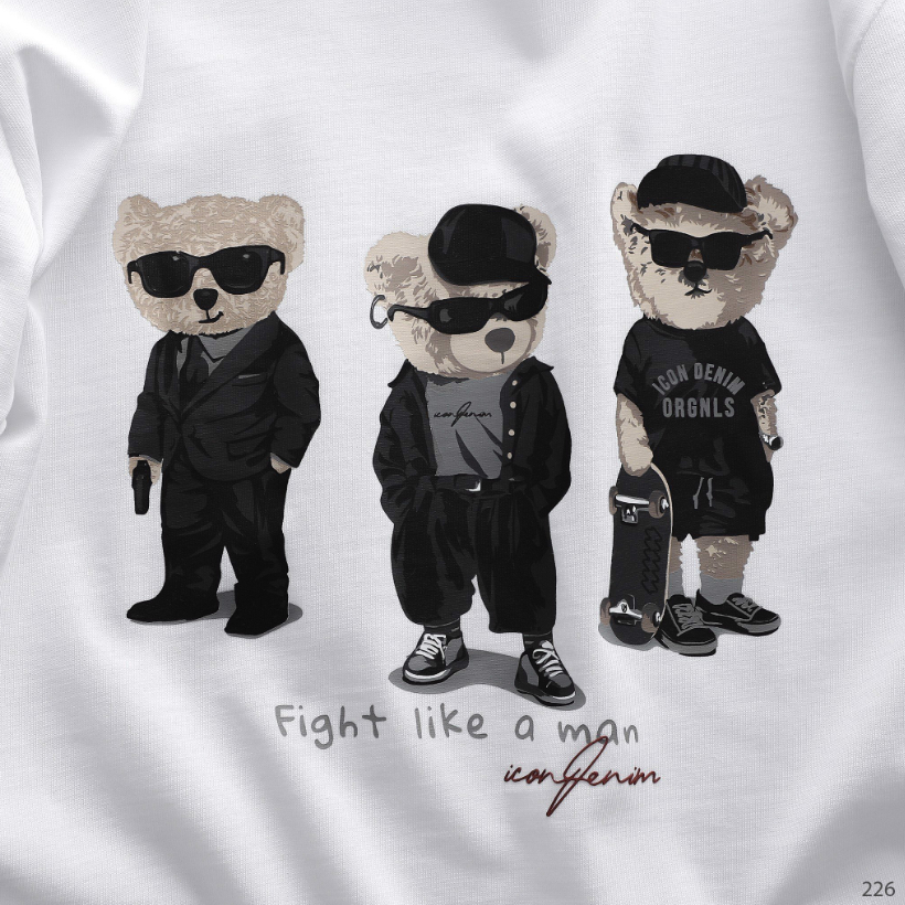 Áo thun nam ICDN Teddy Bear Team chất Cotton mát co giãn tối ưu - ATID0226