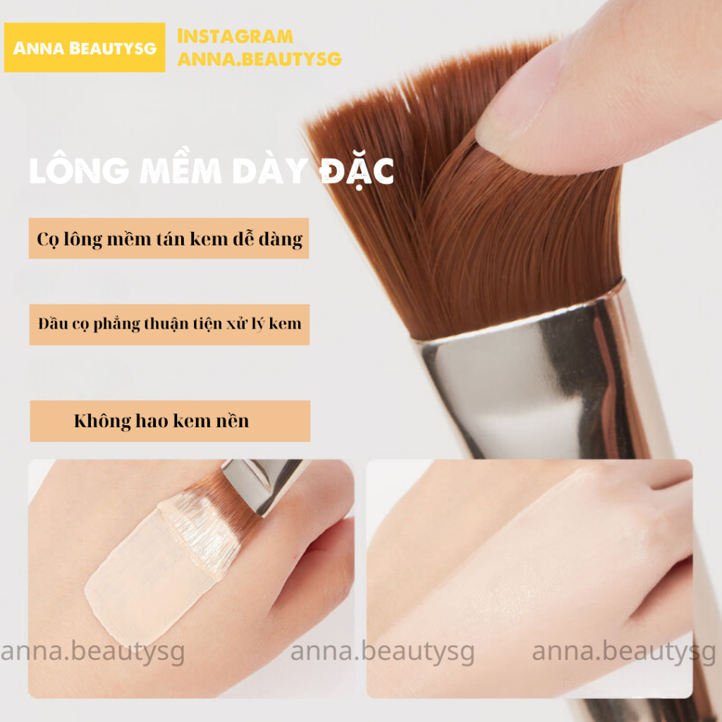 Cọ tán kem nền đầu dẹp siêu mịn không để lại, cọ đánh kem nền siêu mịn chuyên nghiệp