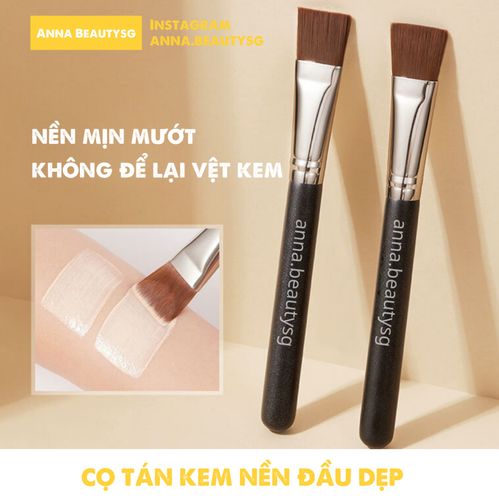 Cọ tán kem nền đầu dẹp siêu mịn không để lại, cọ đánh kem nền siêu mịn chuyên nghiệp