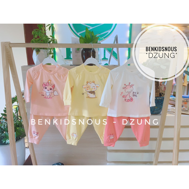 DOKMA - Bộ dài tay vải cotton mềm mại cho bé gái