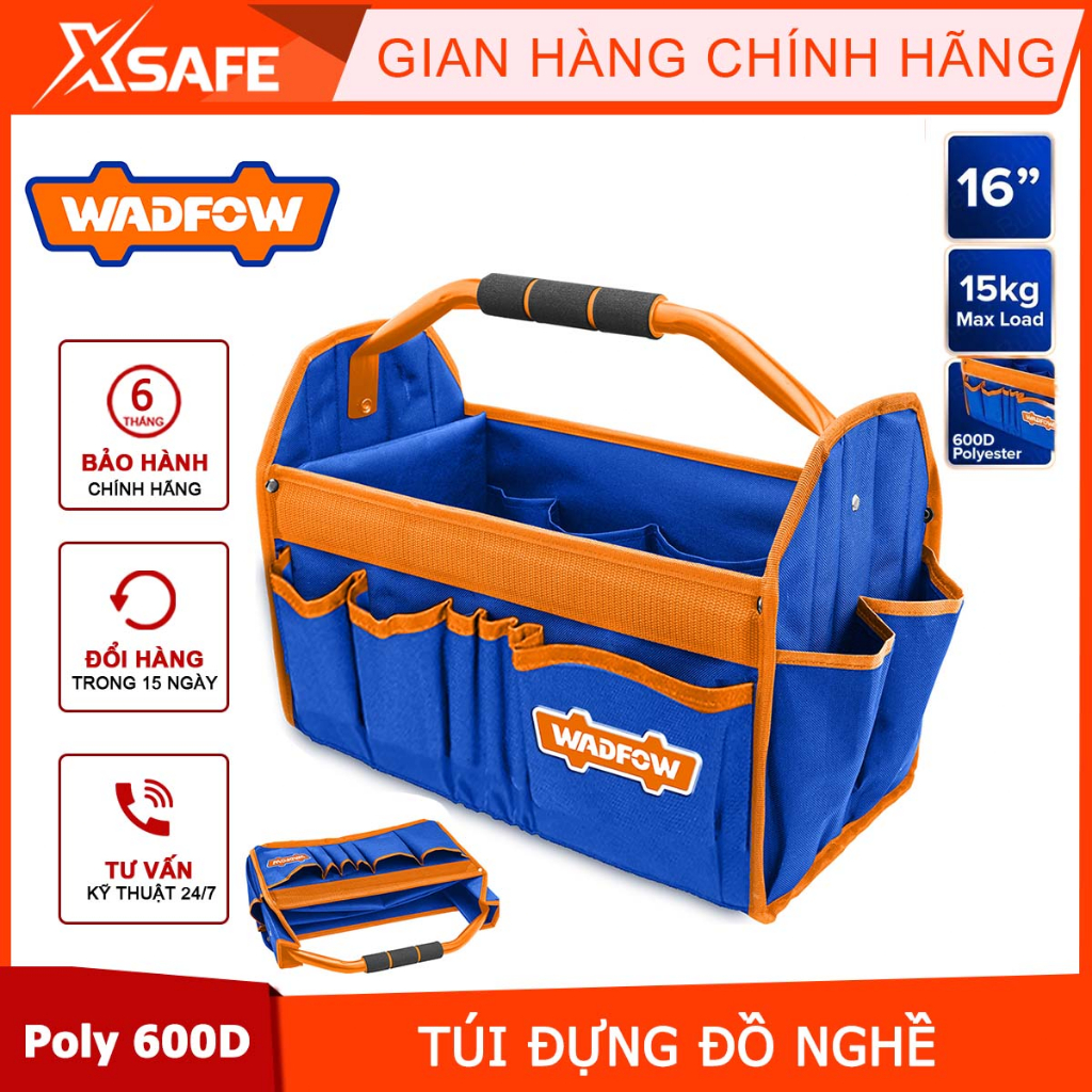 Túi đựng đồ nghề cầm tay WADFOW WTG5101 16" 41*23*33cm túi dụng cụ có tay cầm chất liệu vải Polyester có khóa kéo