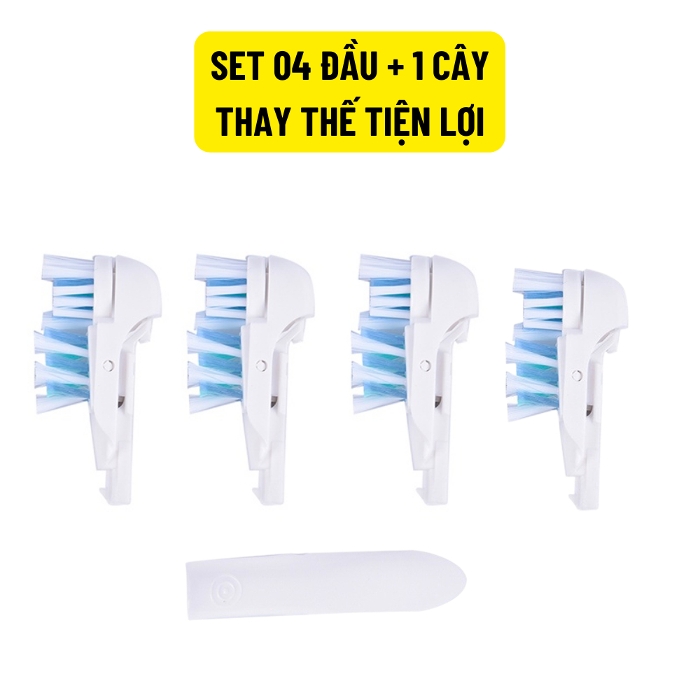 Set 04 đầu bàn chải pin thay thế tặng kèm cây tháo rời - Model 4734