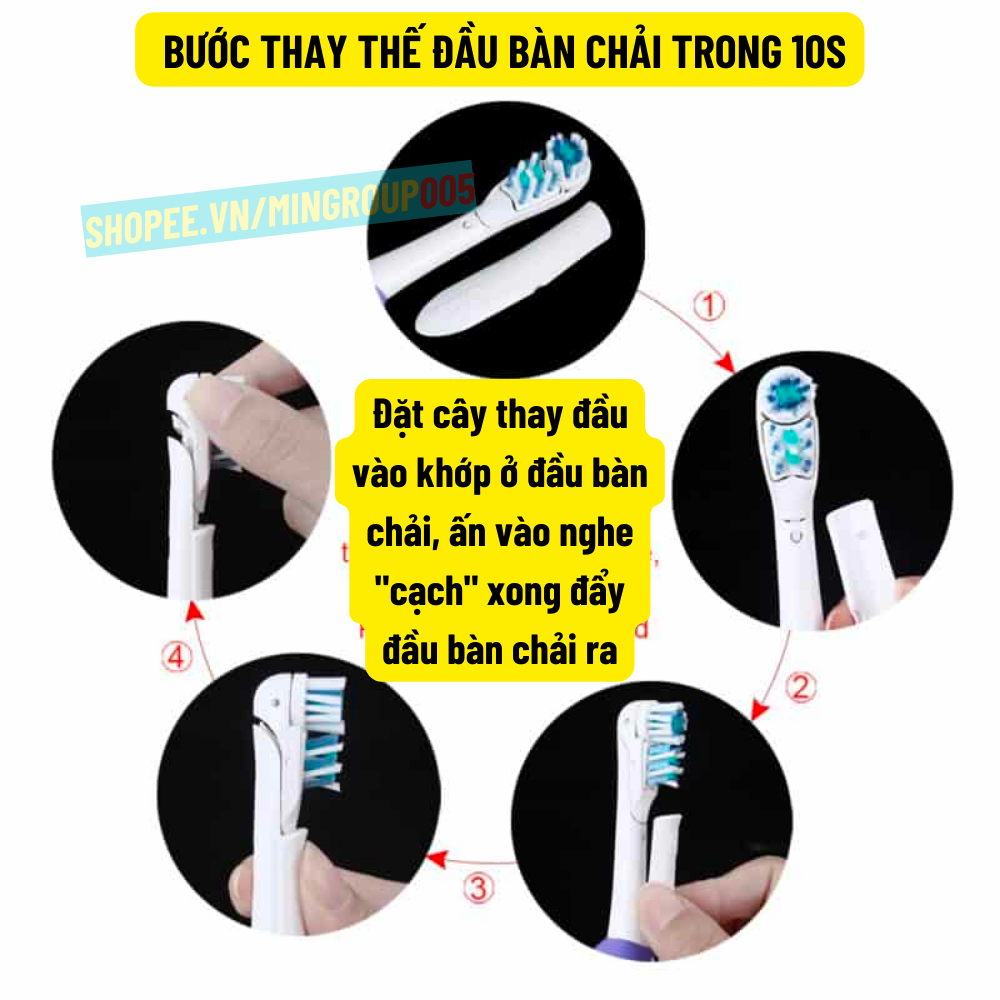 Đầu bàn chải pin OralB thay thế tặng kèm cây tháo rời