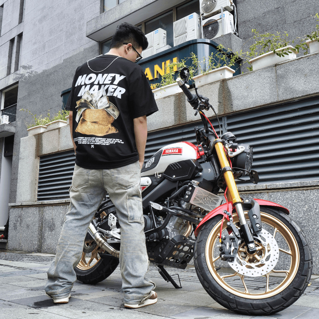 Áo thun tay lỡ Nam,Nữ Mélanger Money Maker oversize cotton, cổ bo tròn 240gsm thoáng mát