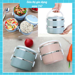 Hộp đựng cơm cặp lồng cơm giữ nhiệt lúa mạch ruột inox chất lượng số 1