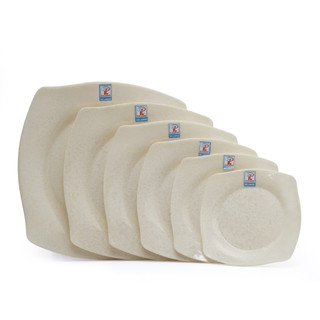 Dĩa Vuông vân đá trắng nhựa melamine cao cấp Fataco
