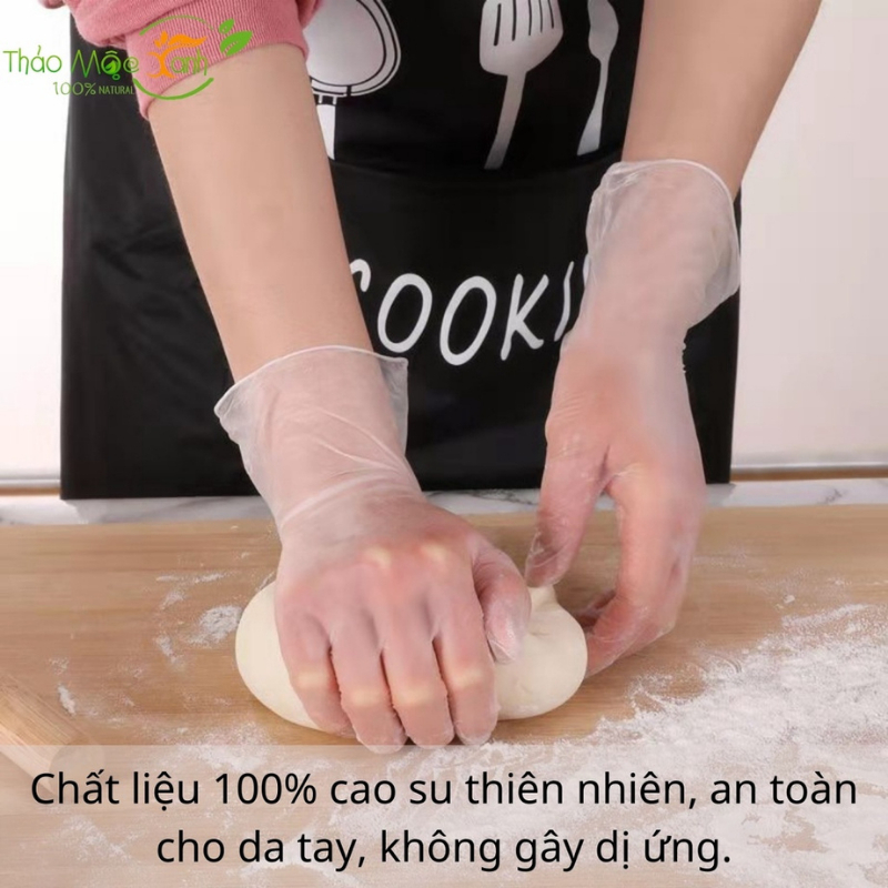 Găng tay nấu ăn VictoriaBay, găng tay làm bếp vệ sinh siêu dai chất liệu TPE không mùi Hộp 100 Cái GTC02