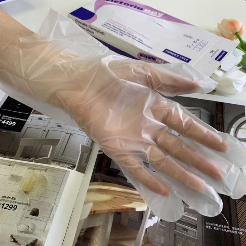 Găng tay nấu ăn VictoriaBay, găng tay làm bếp vệ sinh siêu dai chất liệu TPE không mùi Hộp 100 Cái GTC02