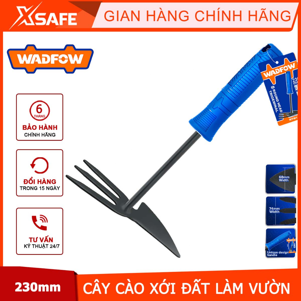Cây cào xới đất làm vườn WADFOW WTW1179 | dụng cụ xới đất chiều dài 230mm, chất thép không gỉ, tay cầm bọc nhựa