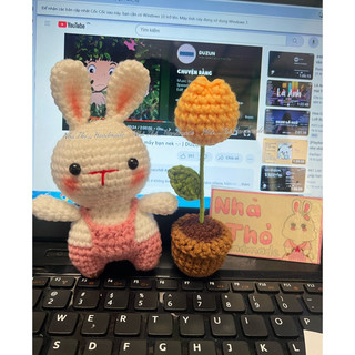 [ Handmade] Chậu Hoa Len Mini trang trí