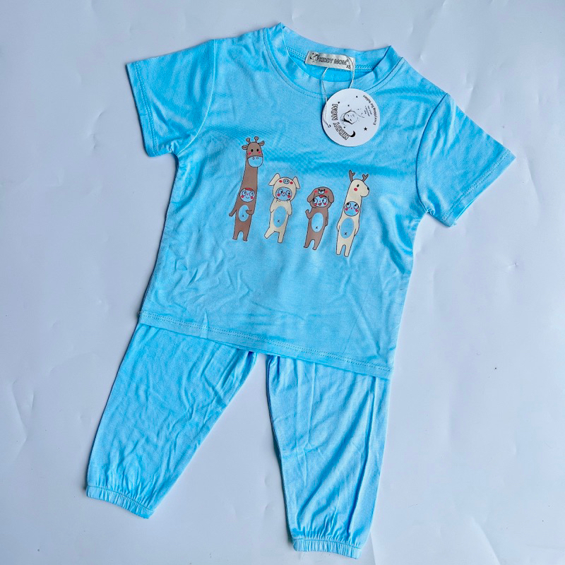 Bộ thun lạnh tay ngắn quần dài cho bé 5-18kg