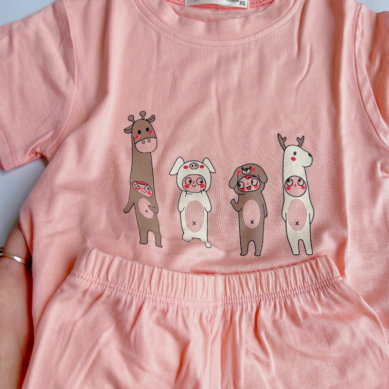 Bộ thun lạnh tay ngắn quần dài cho bé 5-18kg