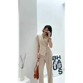 Áo sơ mi cổ vest cách điệu - a0623