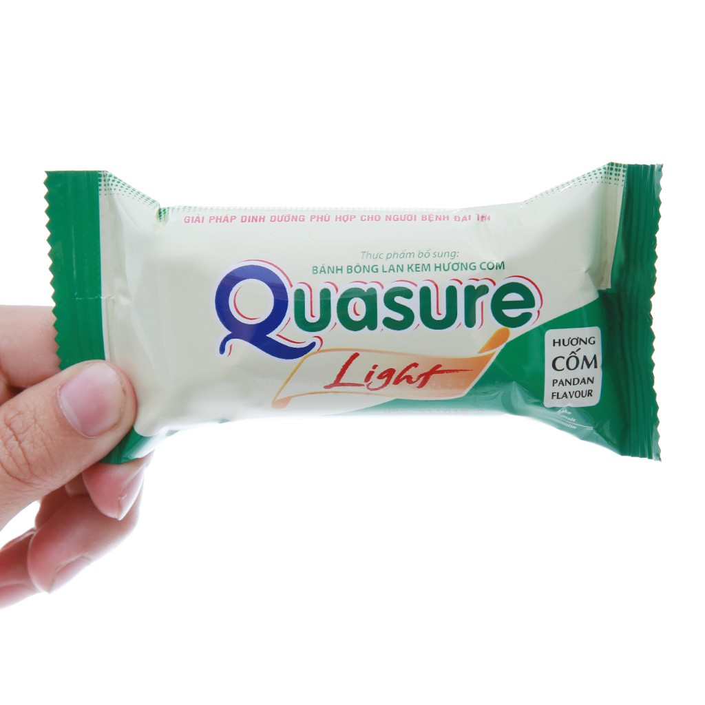 Bánh Bông Lan Quasure Light Cốm Bibica 126g - Thực phẩm dành cho người ăn kiêng, tiểu đường