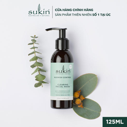 Sữa Rửa Mặt Giảm Mụn Sukin Blemish Control Clearing Facial Wash 125ml