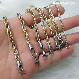 Dây chuyền kiểu dây thừng trắng vàng cho nam giới DZ1583