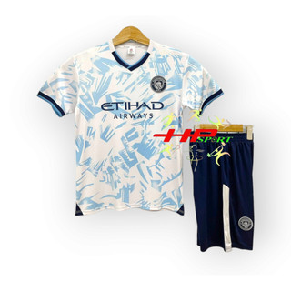 Áo bóng đá clb man city trắng sọc 2024 - bộ quần áo đá bóng clb mc sân khách 2024