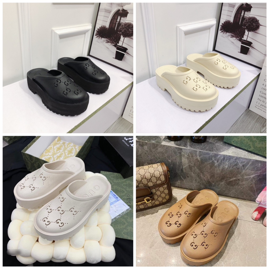 Dép sục nhựa GC 😍 Đế cao 5cm 😍 Dép gucci Nữ Đủ Màu - Siêu nhẹ êm chân