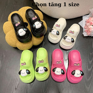 Dép bánh mì 2 quai hình CÚN NICE đế độn 6cm Chọn tăng 1 size Đức Phúc
