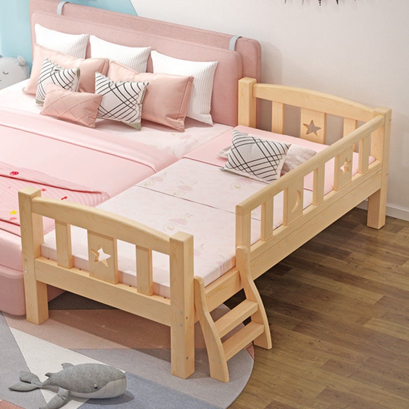 Giường em bé ghép cạnh giường bố mẹ gỗ thông tự nhiên an toàn