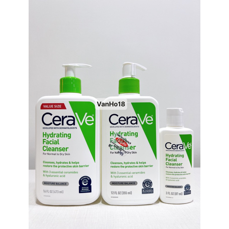 Sữa rửa mặt da khô CeraVe Hydrating Facial Cleanser 355ml