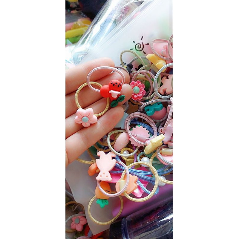 COMBO 100 CỘT TÓC HOẠT HÌNH CUTE CHO BÉ